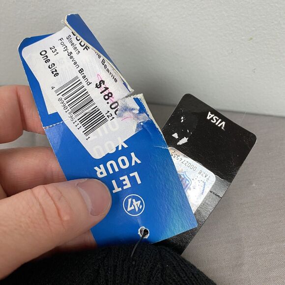 47 Brand Beanie Pittsburgh Steelers Kids One Size Black Yellow NWT Buddie - Picture 3 of 6